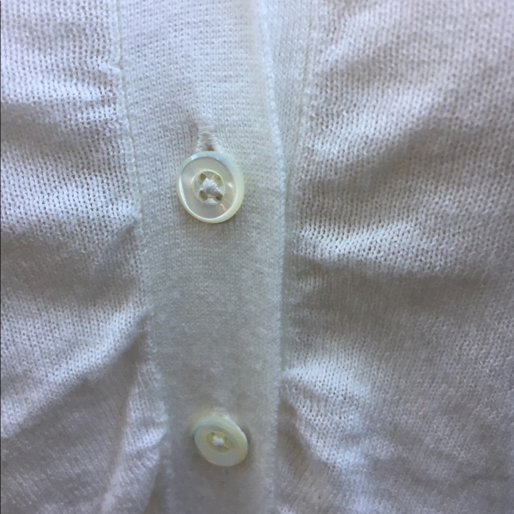 Lands End white light weight scrunchy fitted cardigan - Picture 4 of 14